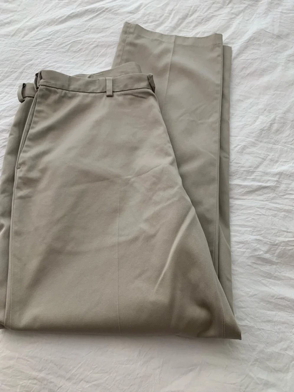 Men's Tailored Light Taupe Dress Pants 38x32 Cotton Office